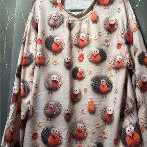 Cute Turkey Print long sleeve shirt